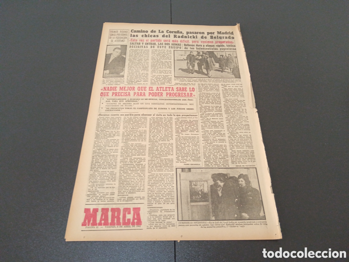Coleccionismo deportivo: MARCA 06 DE ABRIL 1962 - Foto 6