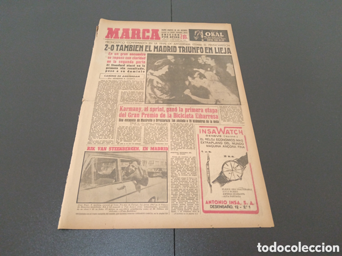 Coleccionismo deportivo: MARCA 13 DE ABRIL 1962 - Foto 1