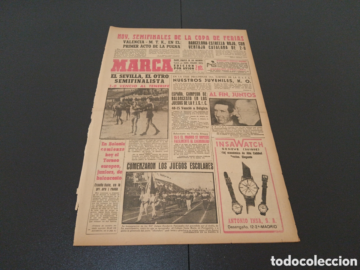 Coleccionismo deportivo: MARCA 25 DE ABRIL 1962 - Foto 1