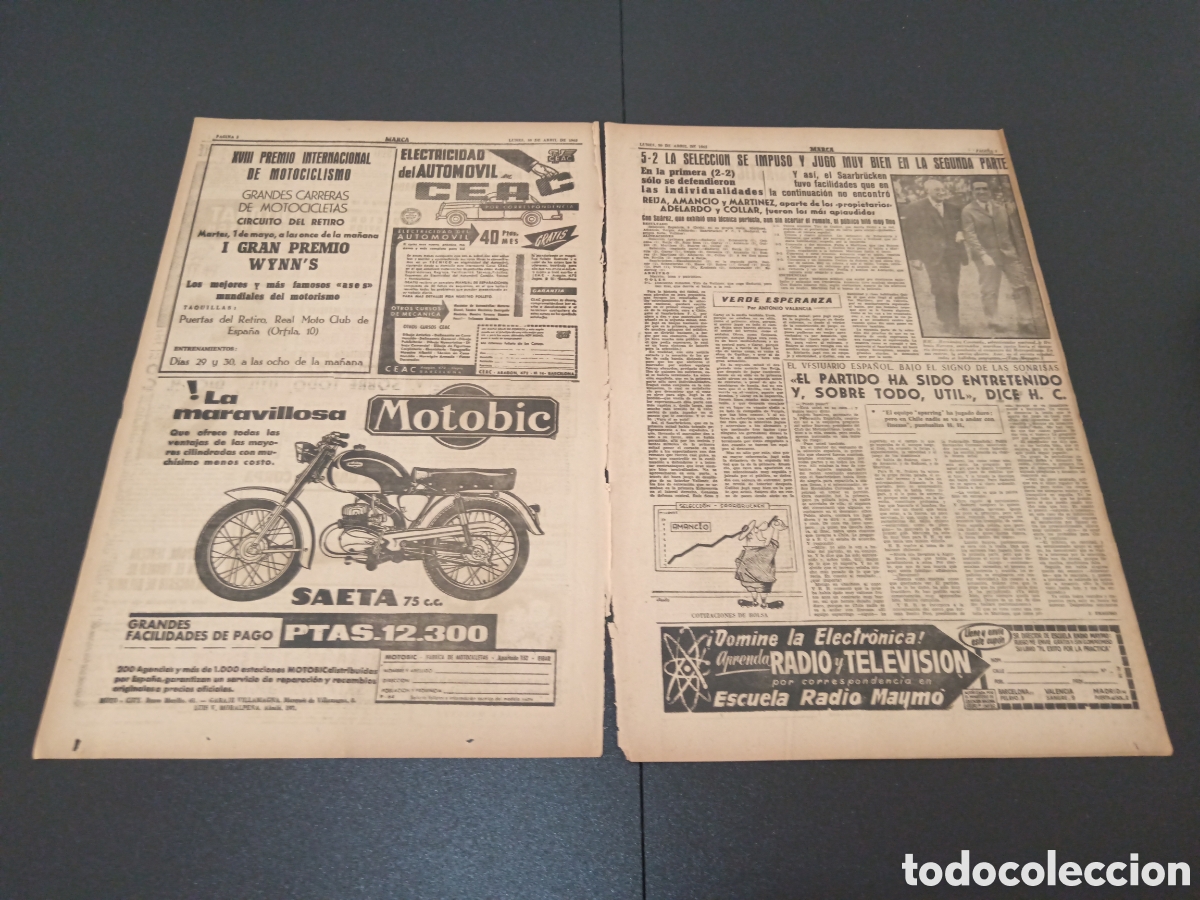 Coleccionismo deportivo: MARCA 30 DE ABRIL 1962 - Foto 2