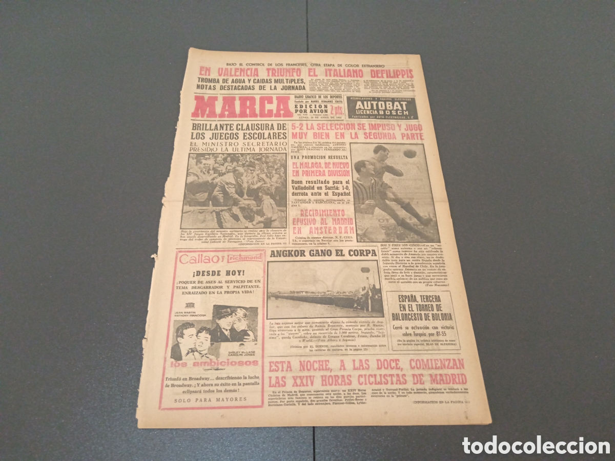 Coleccionismo deportivo: MARCA 30 DE ABRIL 1962 - Foto 1