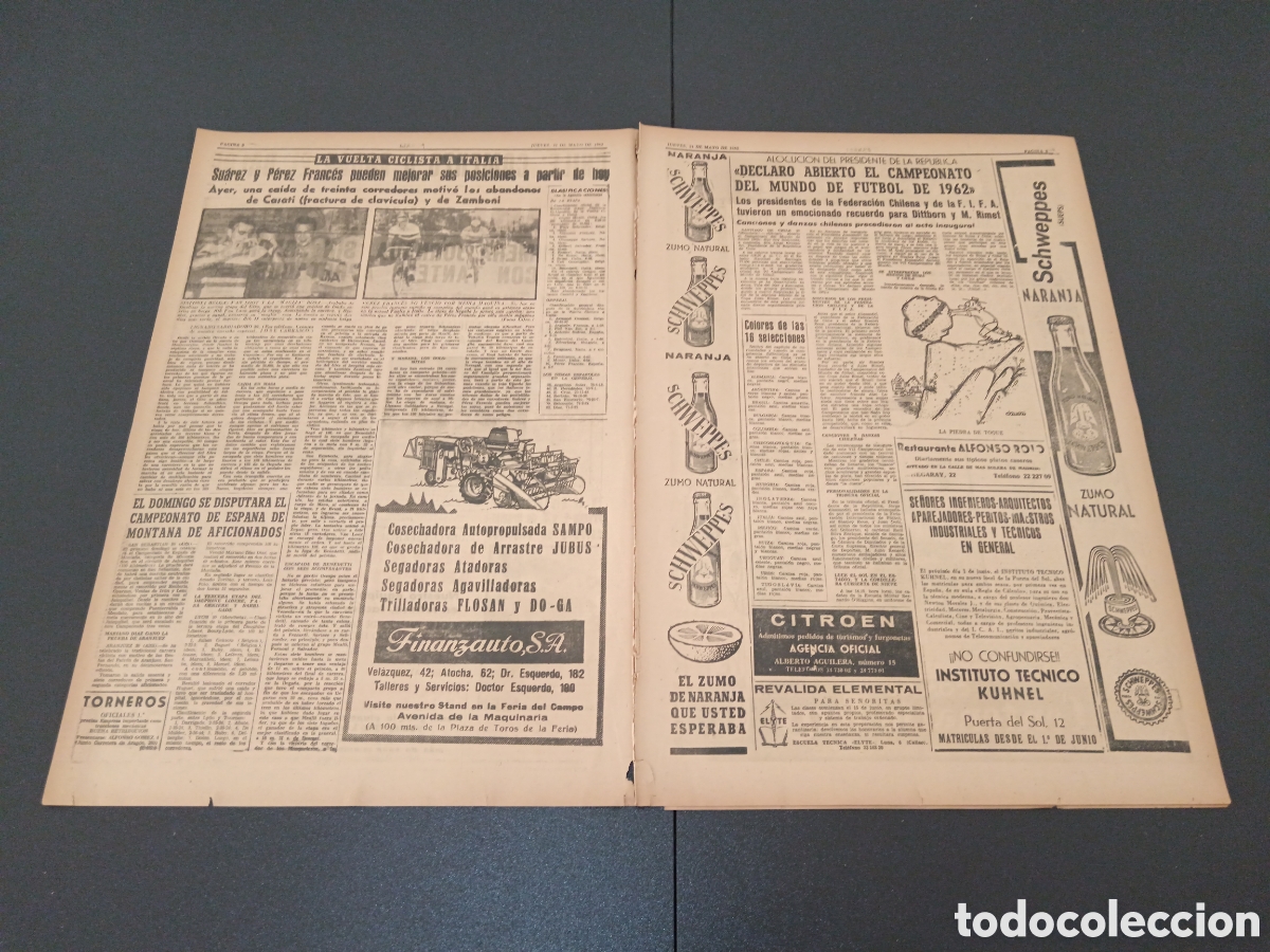 Coleccionismo deportivo: MARCA 31 DE MAYO 1962 - Foto 2