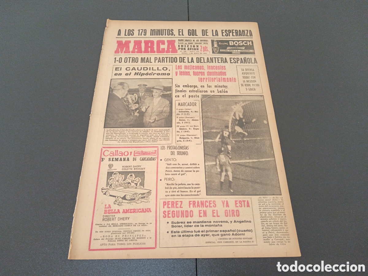 Coleccionismo deportivo: MARCA 04 DE JUNIO 1962 - Foto 1