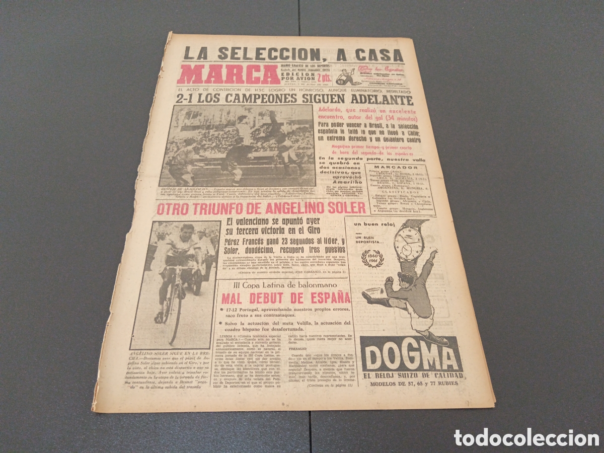 Coleccionismo deportivo: MARCA 07 DE JUNIO 1962 - Foto 1