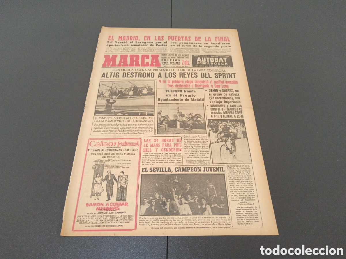 Coleccionismo deportivo: MARCA 25 DE JUNIO 1962 - Foto 1