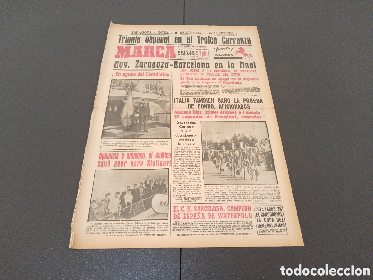 Coleccionismo deportivo: MARCA 02 DE SEPTIEMBRE 1962 - Foto 1