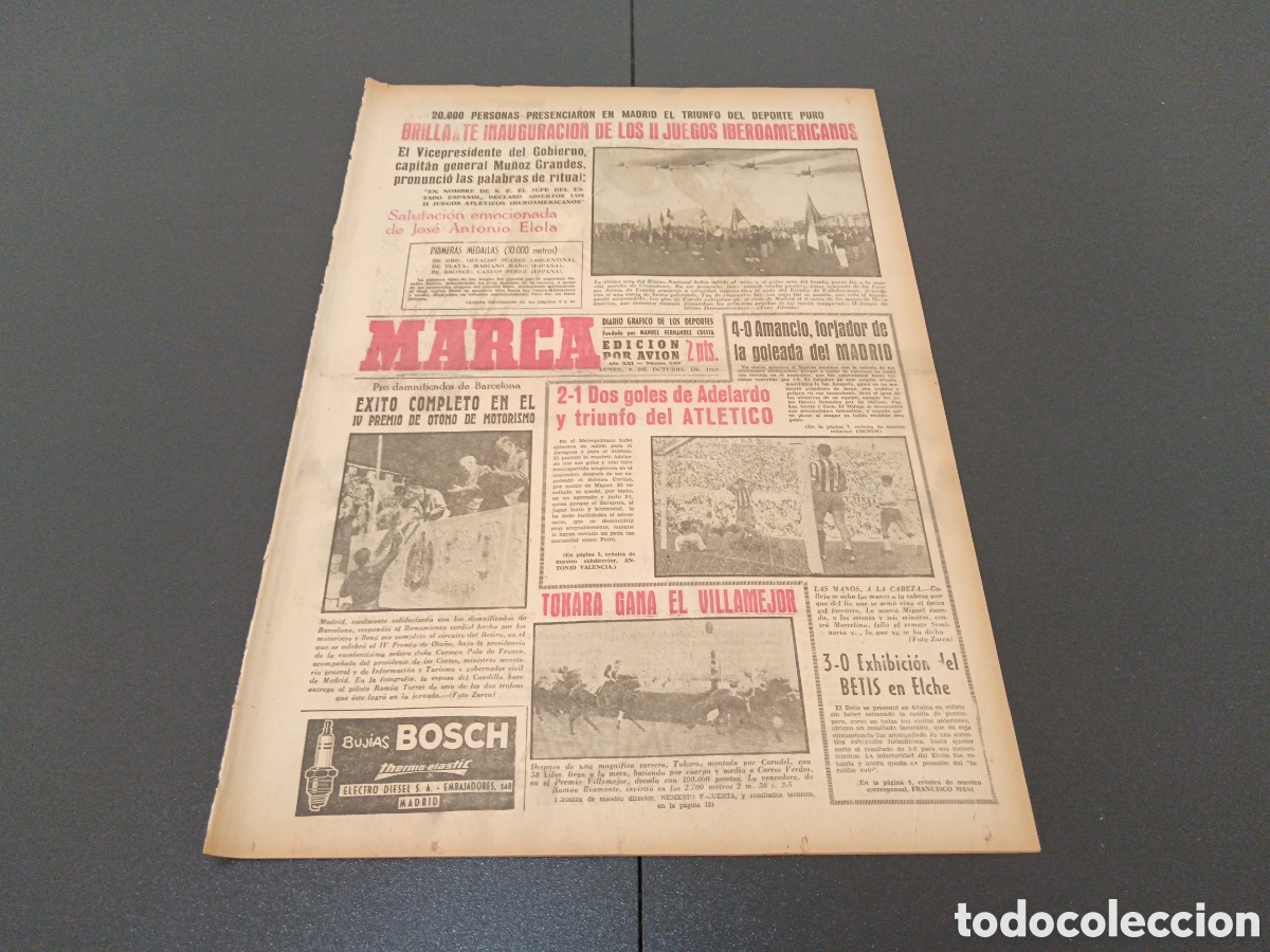 Coleccionismo deportivo: MARCA 08 DE OCTUBRE 1962 - Foto 1