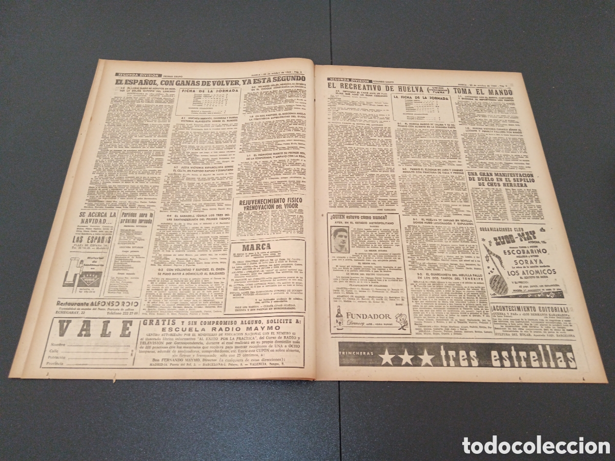 Coleccionismo deportivo: MARCA 22 DE OCTUBRE 1962 - Foto 5