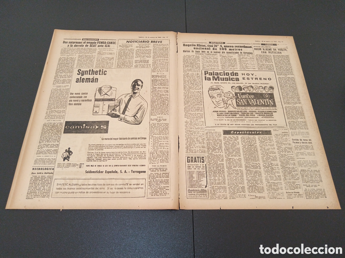 Coleccionismo deportivo: MARCA 22 DE OCTUBRE 1962 - Foto 7