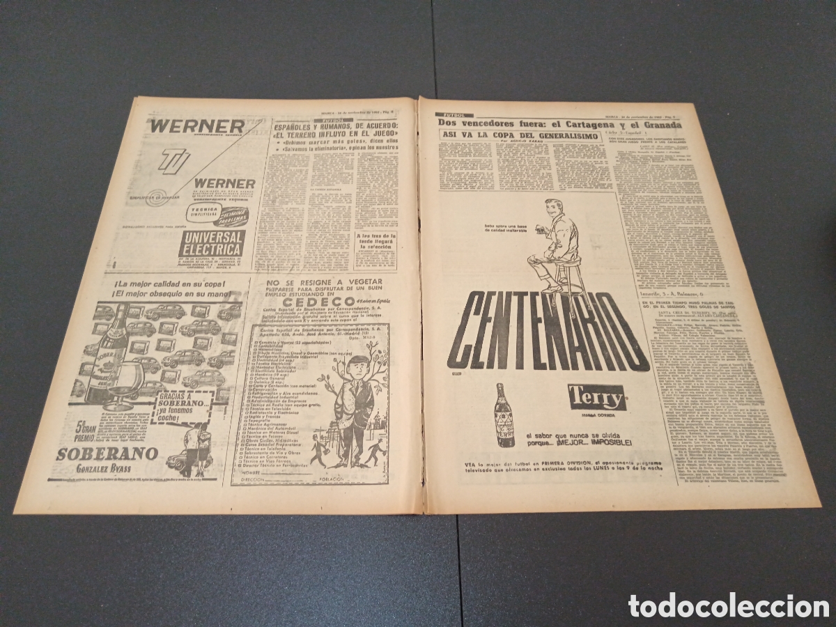 Coleccionismo deportivo: MARCA 26 DE NOVIEMBRE 1962 - Foto 3