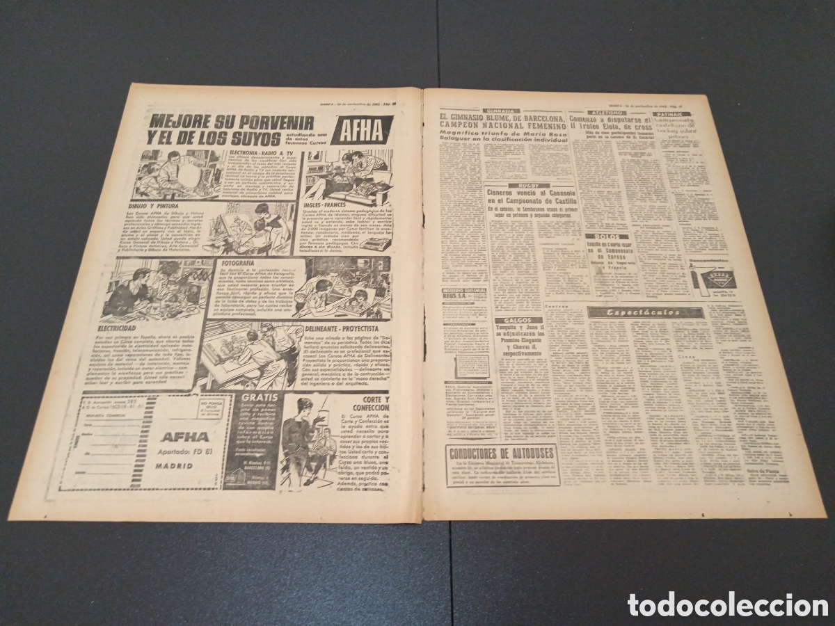 Coleccionismo deportivo: MARCA 26 DE NOVIEMBRE 1962 - Foto 6
