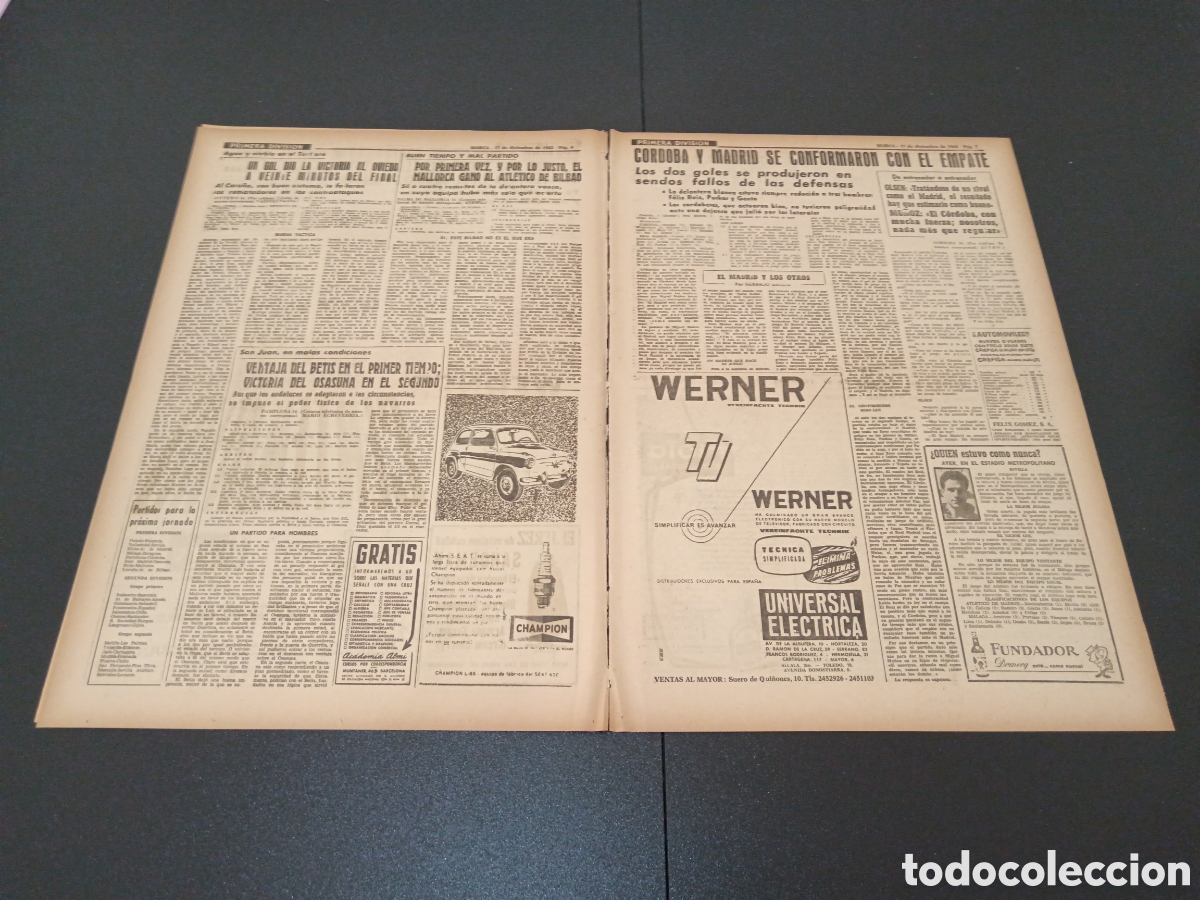 Coleccionismo deportivo: MARCA 17 DE DICIEMBRE 1962 - Foto 4