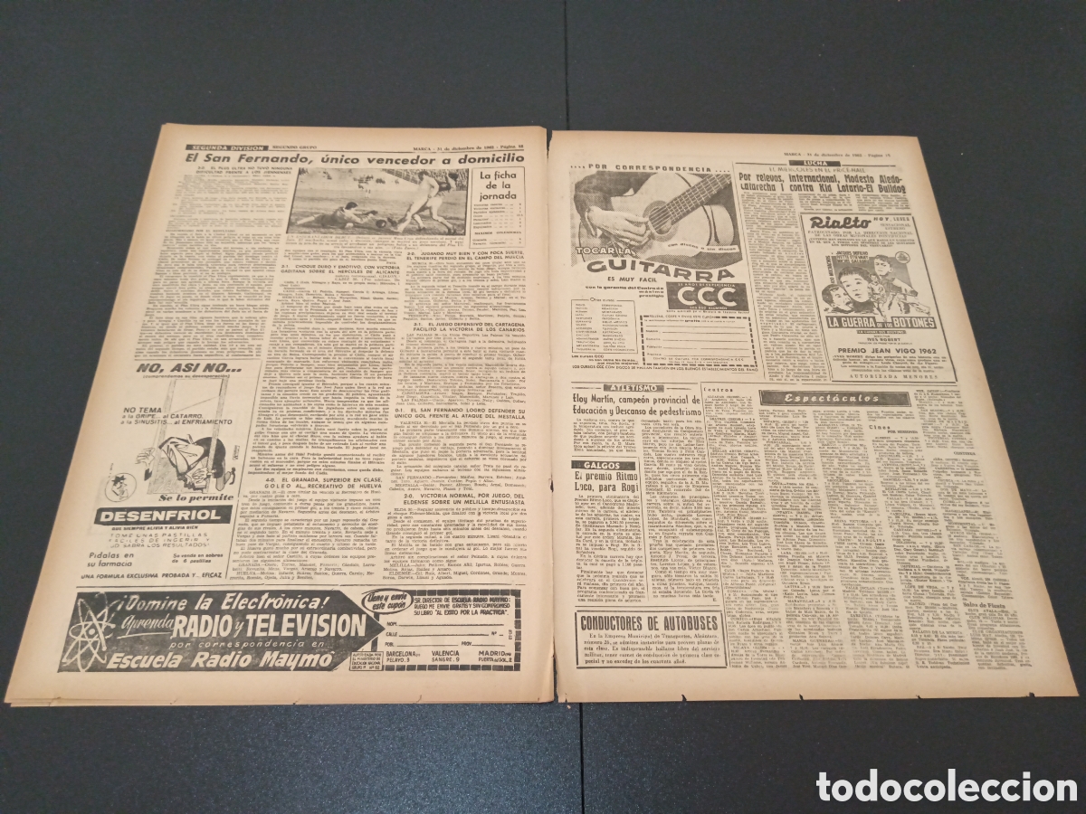 Coleccionismo deportivo: MARCA 31 DE DICIEMBRE 1962 - Foto 7