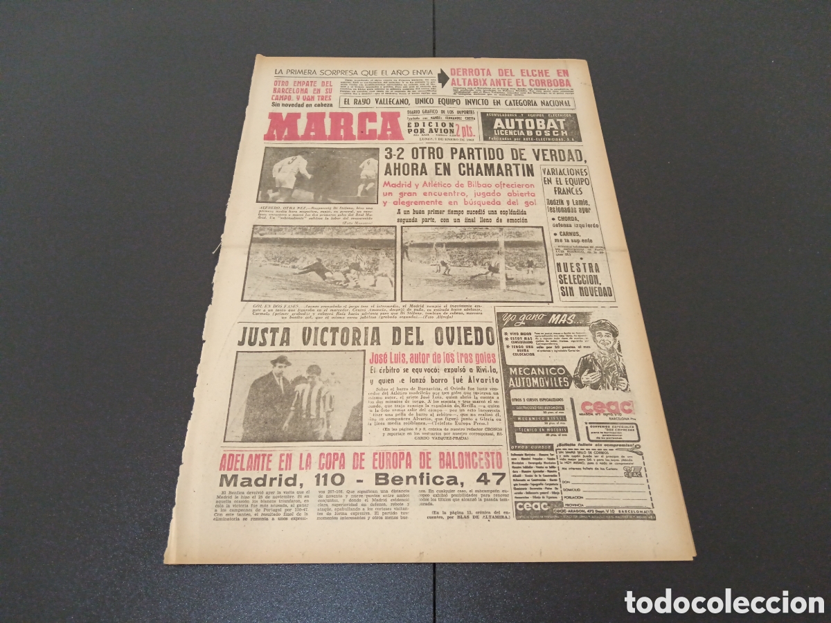 Coleccionismo deportivo: MARCA 07 DE ENERO 1963 - Foto 1