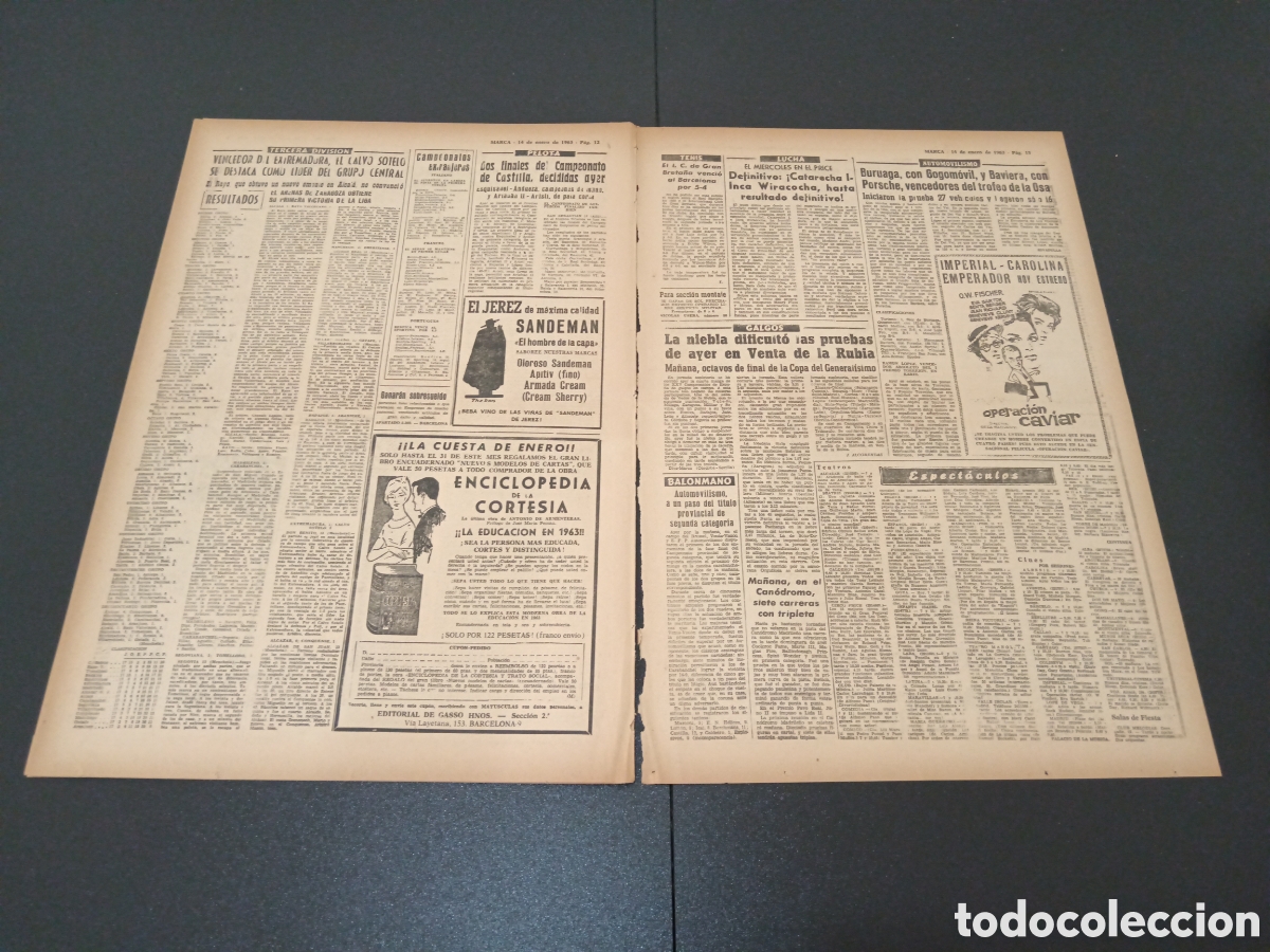 Coleccionismo deportivo: MARCA 14 DE ENERO 1963 - Foto 7