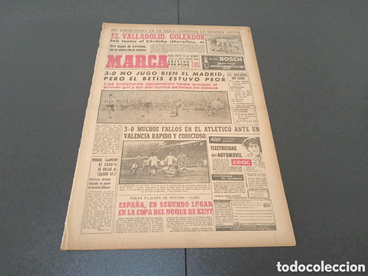 Coleccionismo deportivo: MARCA 14 DE ENERO 1963 - Foto 1