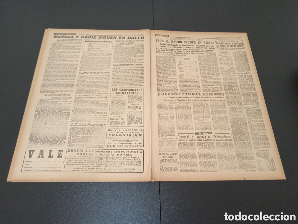 Coleccionismo deportivo: MARCA 21 DE ENERO 1963 - Foto 6