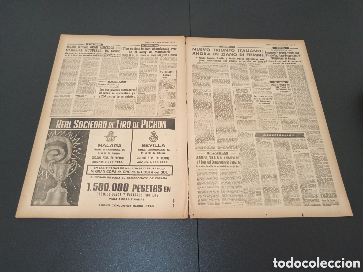Coleccionismo deportivo: MARCA 21 DE ENERO 1963 - Foto 7