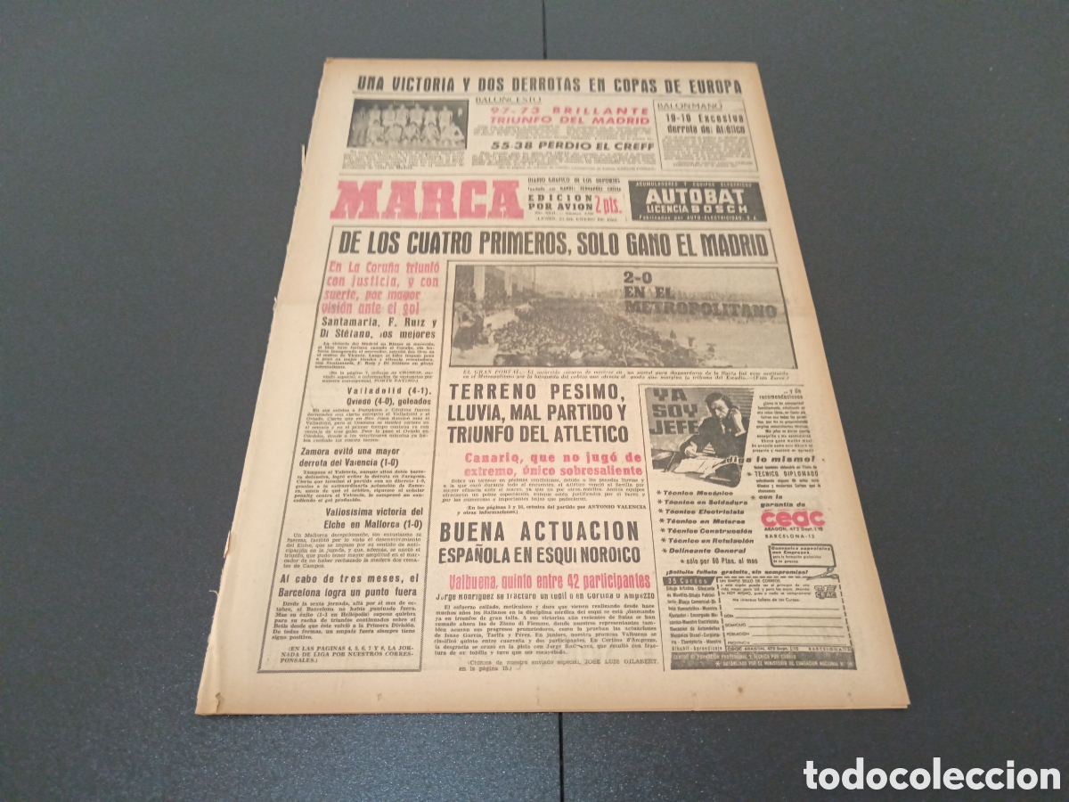 Coleccionismo deportivo: MARCA 21 DE ENERO 1963 - Foto 1