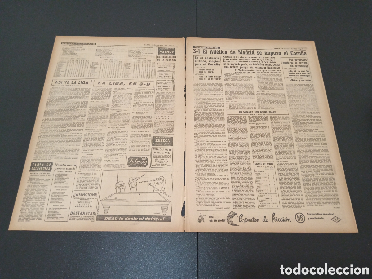 Coleccionismo deportivo: MARCA 28 DE ENERO 1963 - Foto 2