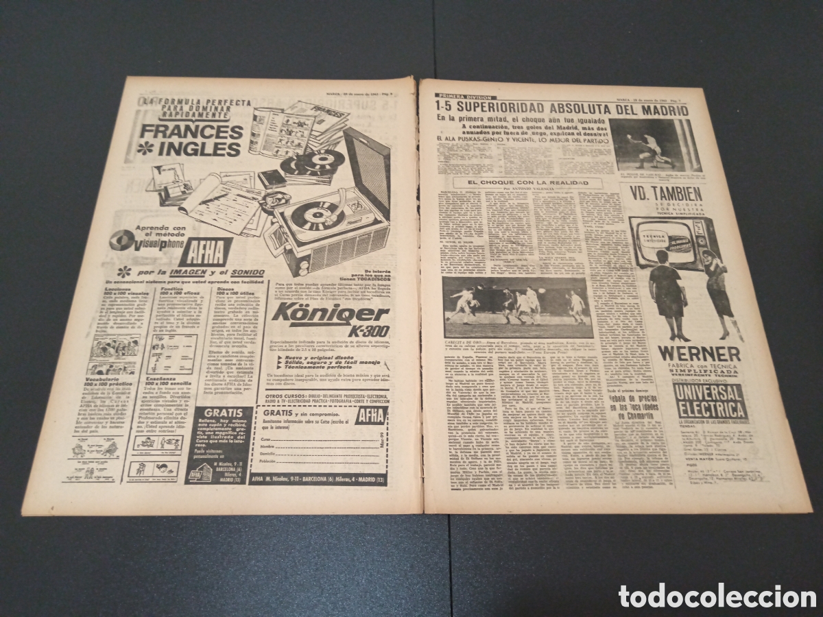 Coleccionismo deportivo: MARCA 28 DE ENERO 1963 - Foto 4