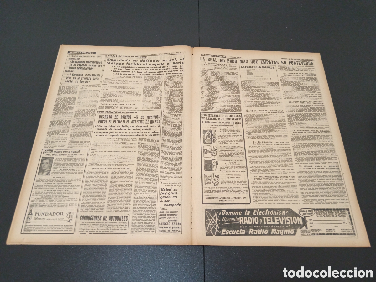 Coleccionismo deportivo: MARCA 28 DE ENERO 1963 - Foto 5