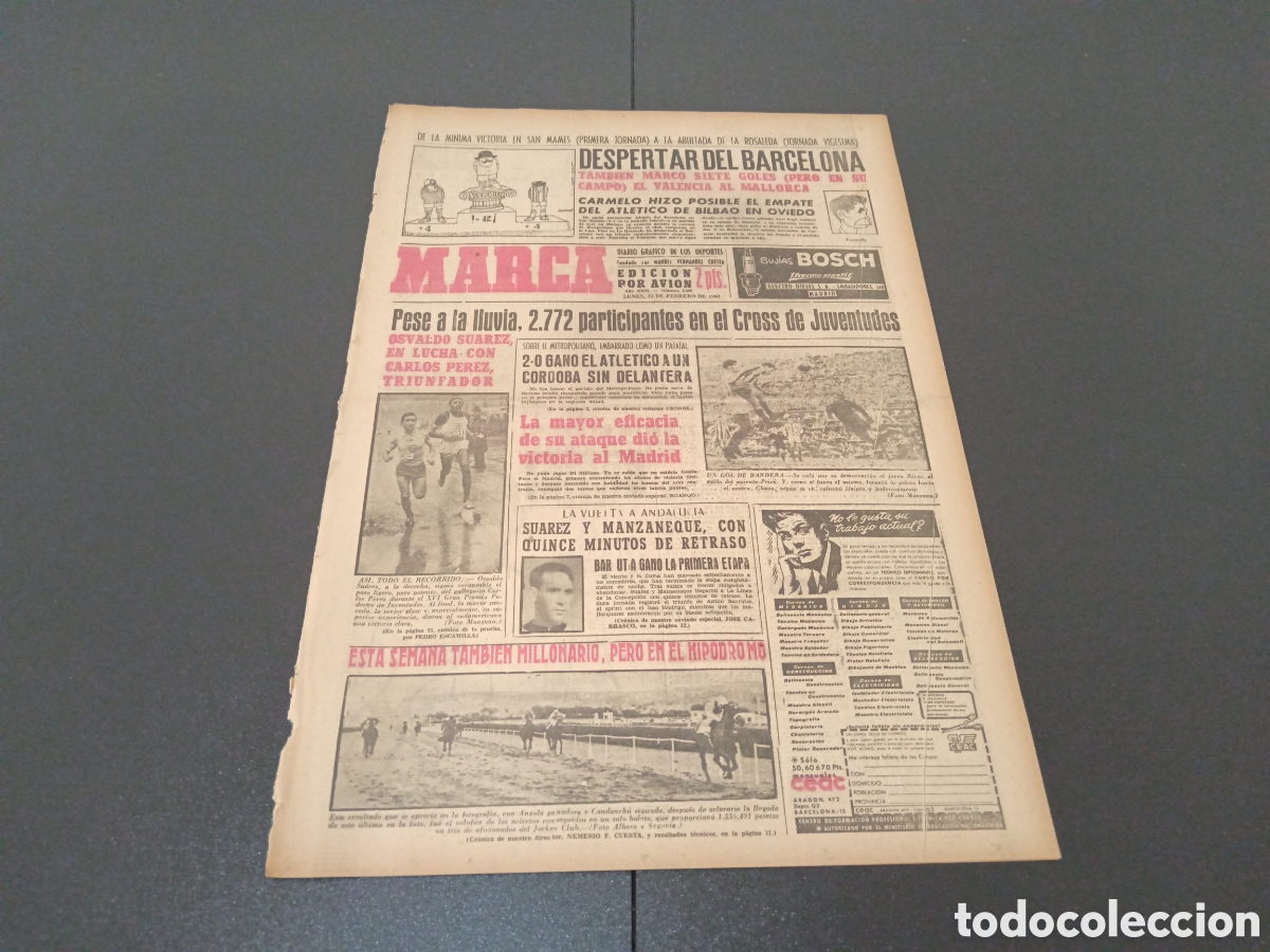 Coleccionismo deportivo: MARCA 11 DE FEBRERO 1963 - Foto 1