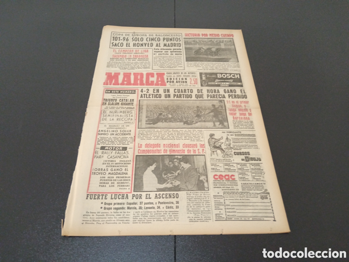 Coleccionismo deportivo: MARCA 25 DE MARZO 1963 - Foto 1