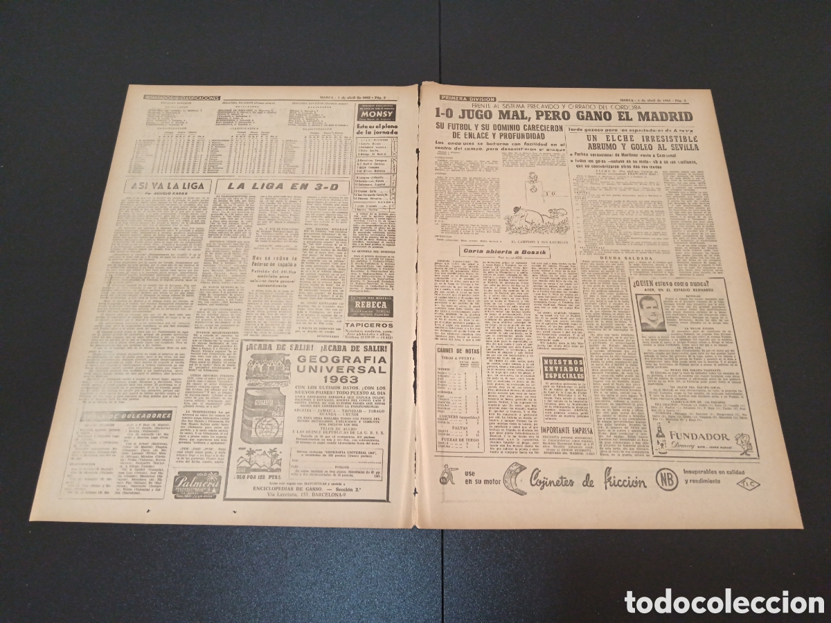 Coleccionismo deportivo: MARCA 01 DE ABRIL 1963 - Foto 2