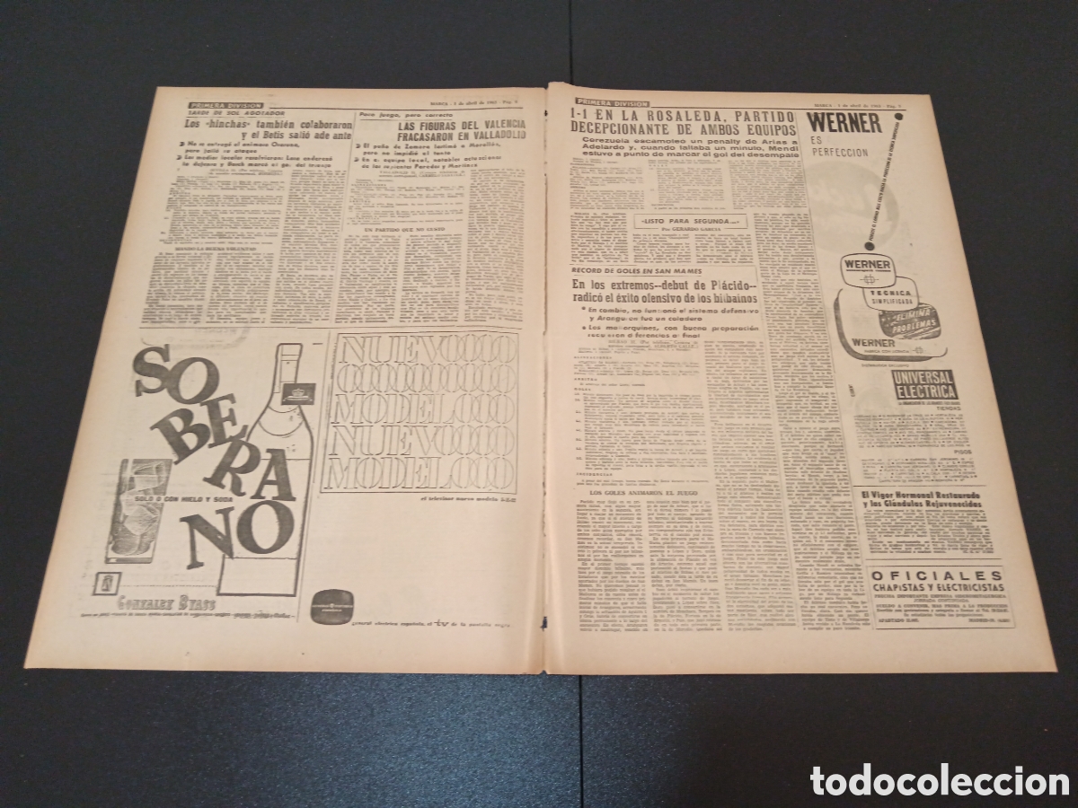Coleccionismo deportivo: MARCA 01 DE ABRIL 1963 - Foto 3