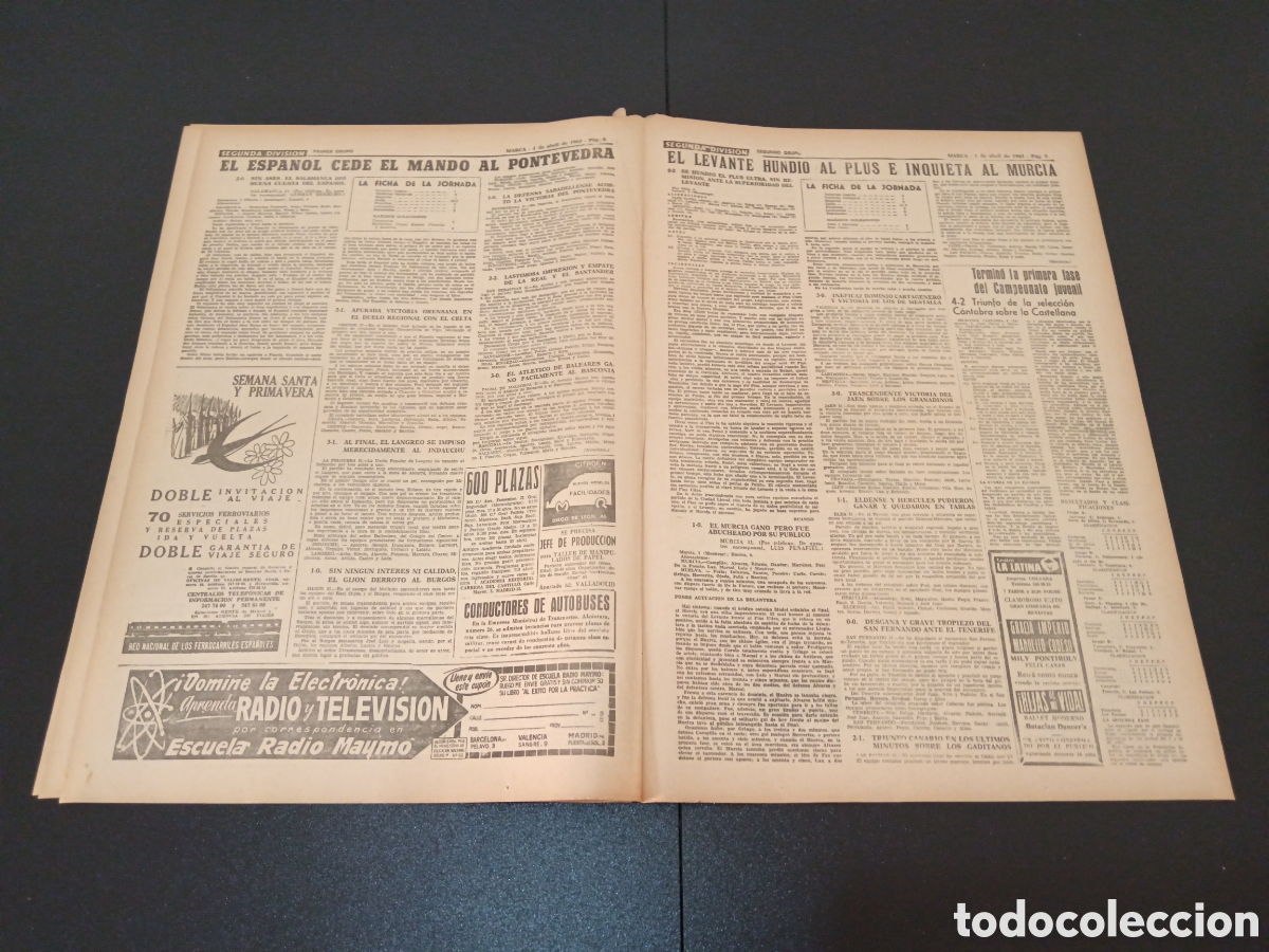 Coleccionismo deportivo: MARCA 01 DE ABRIL 1963 - Foto 5