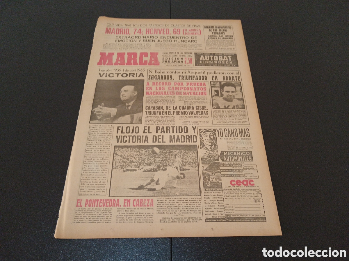 Coleccionismo deportivo: MARCA 01 DE ABRIL 1963 - Foto 1