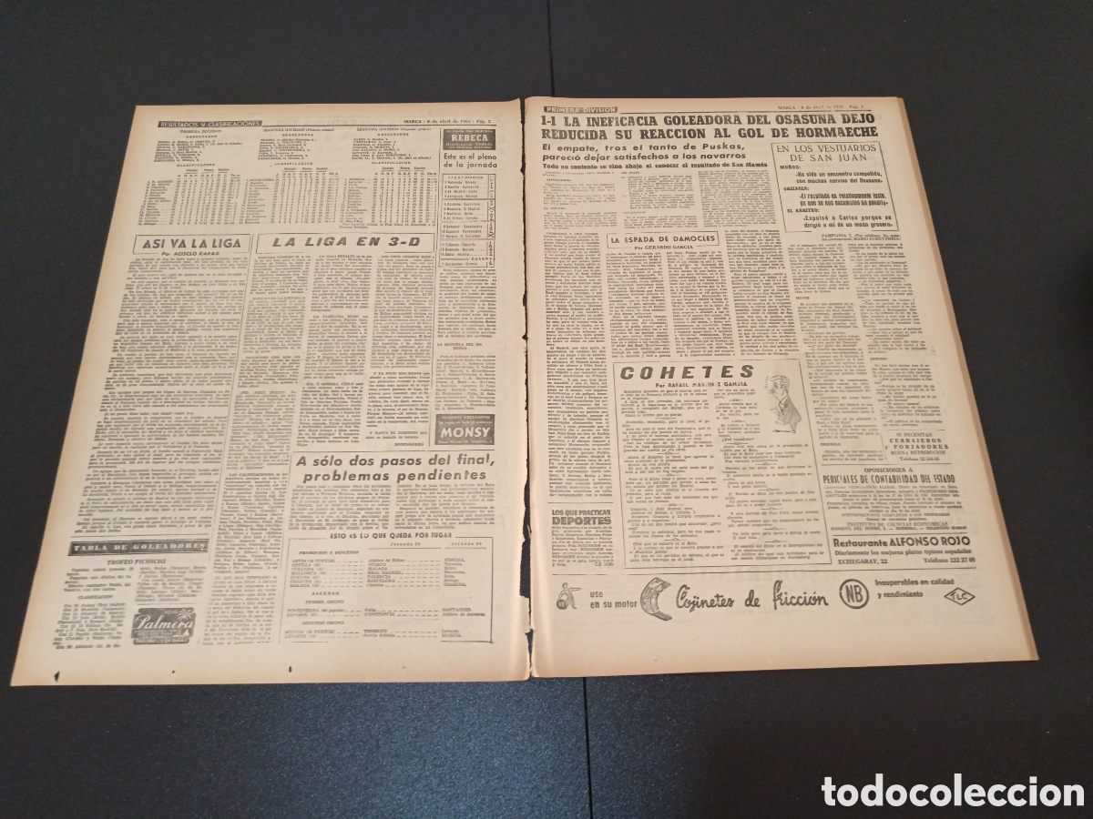 Coleccionismo deportivo: MARCA 08 DE ABRIL 1963 - Foto 2