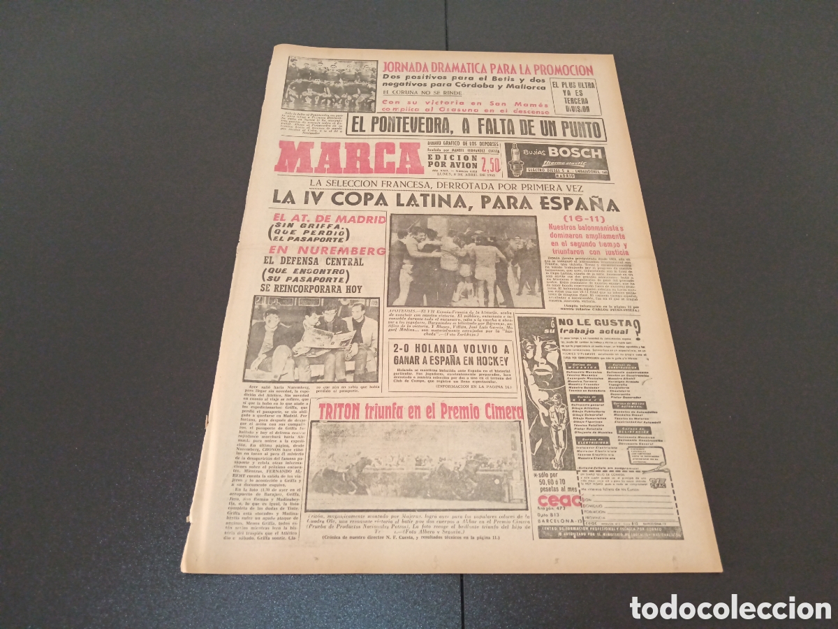 Coleccionismo deportivo: MARCA 08 DE ABRIL 1963 - Foto 1