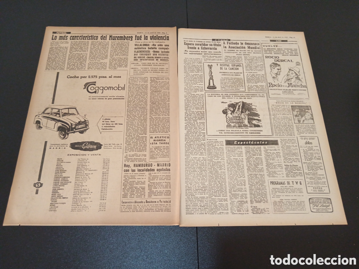 Coleccionismo deportivo: MARCA 11 DE ABRIL 1963 - Foto 3