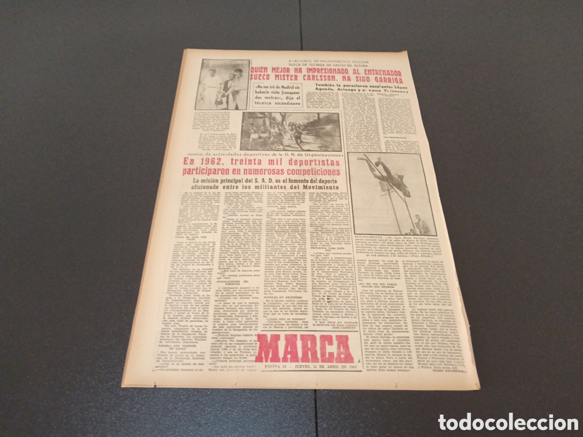 Coleccionismo deportivo: MARCA 11 DE ABRIL 1963 - Foto 4