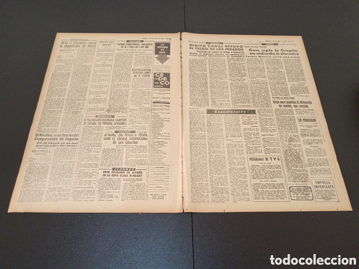 Coleccionismo deportivo: MARCA 22 DE ABRIL 1963 - Foto 7