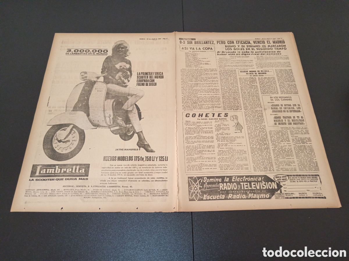 Coleccionismo deportivo: MARCA 29 DE ABRIL 1963 - Foto 2