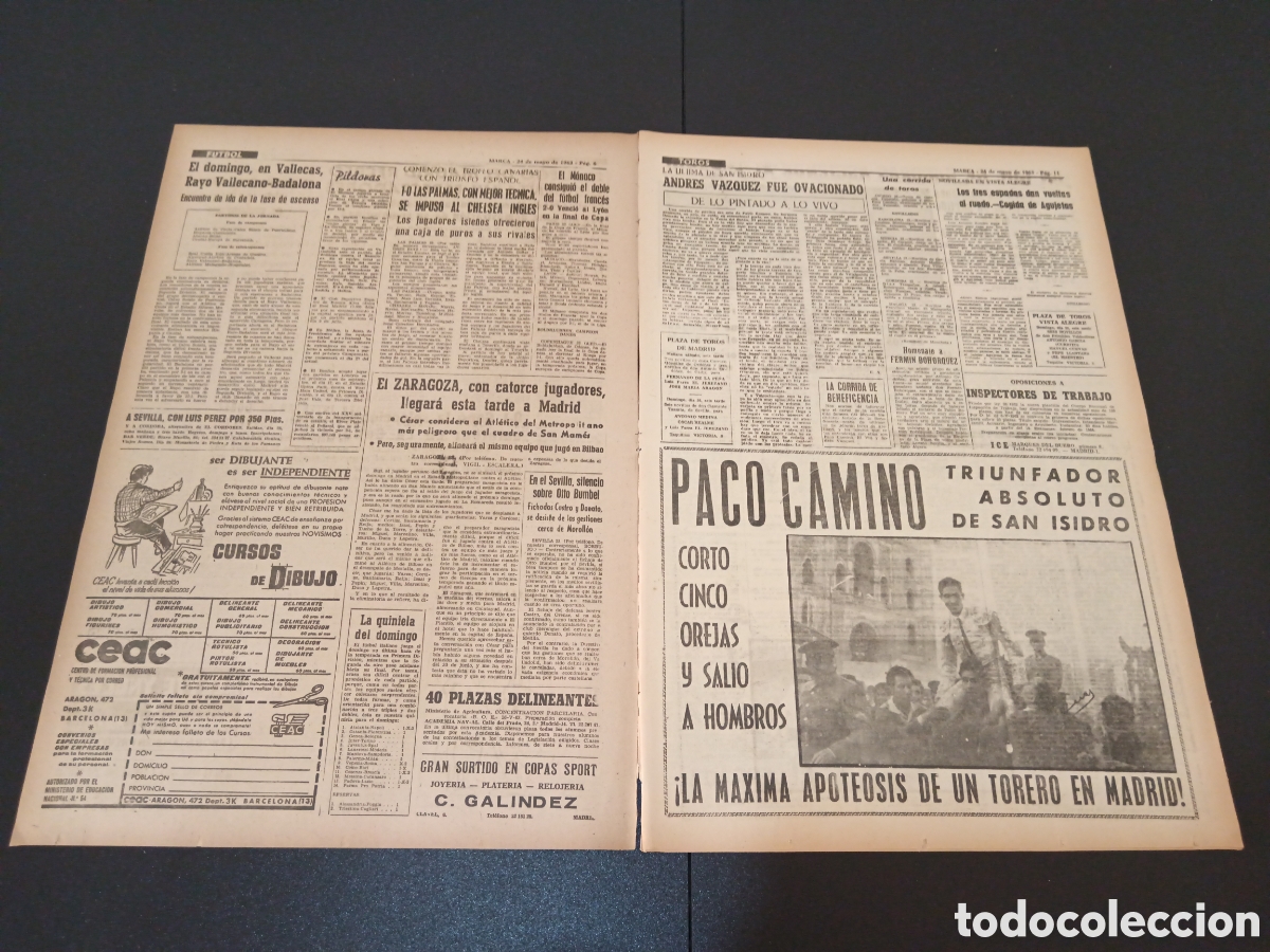 Coleccionismo deportivo: MARCA 24 DE MAYO 1963 - Foto 3