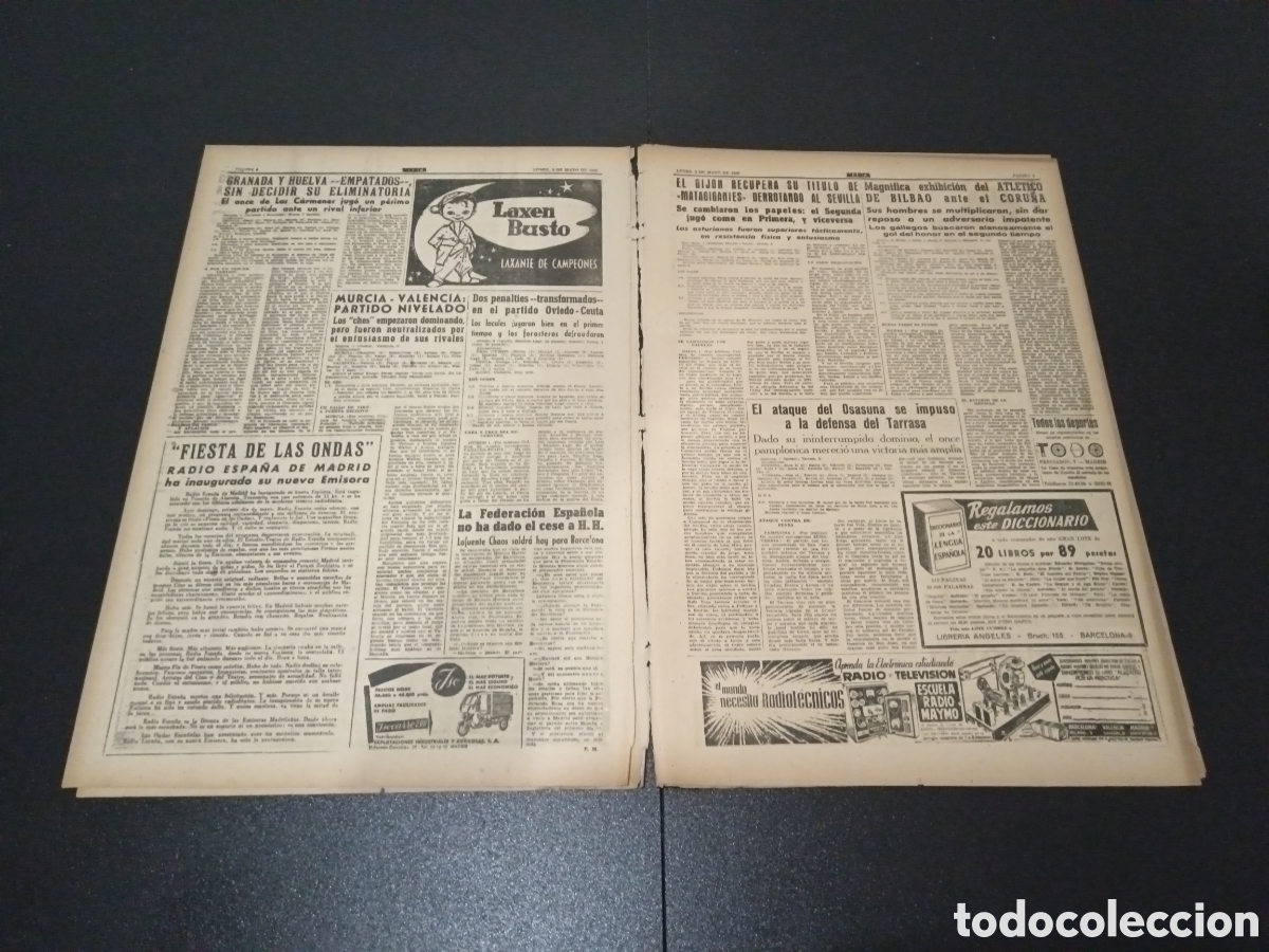 Coleccionismo deportivo: MARCA 02 DE MAYO 1960 JORNADA DE COPA - Foto 3