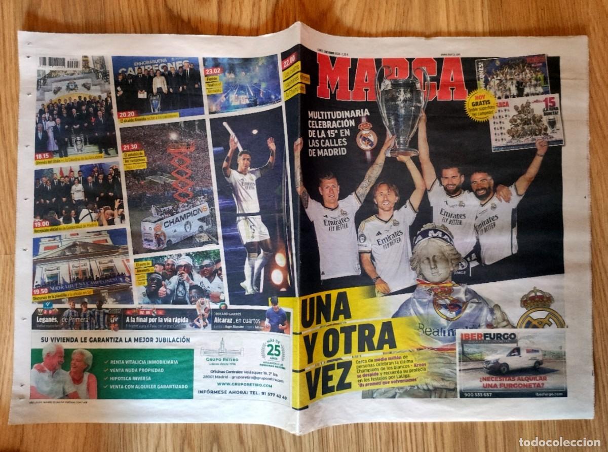 Collectionnisme sportif: REAL MADRID CAMPEON CHAMPIONS LEAGUE COPA EUROPA 15 2024 FIESTA CELEBRACION DIARIO MARCA 3-6-2024