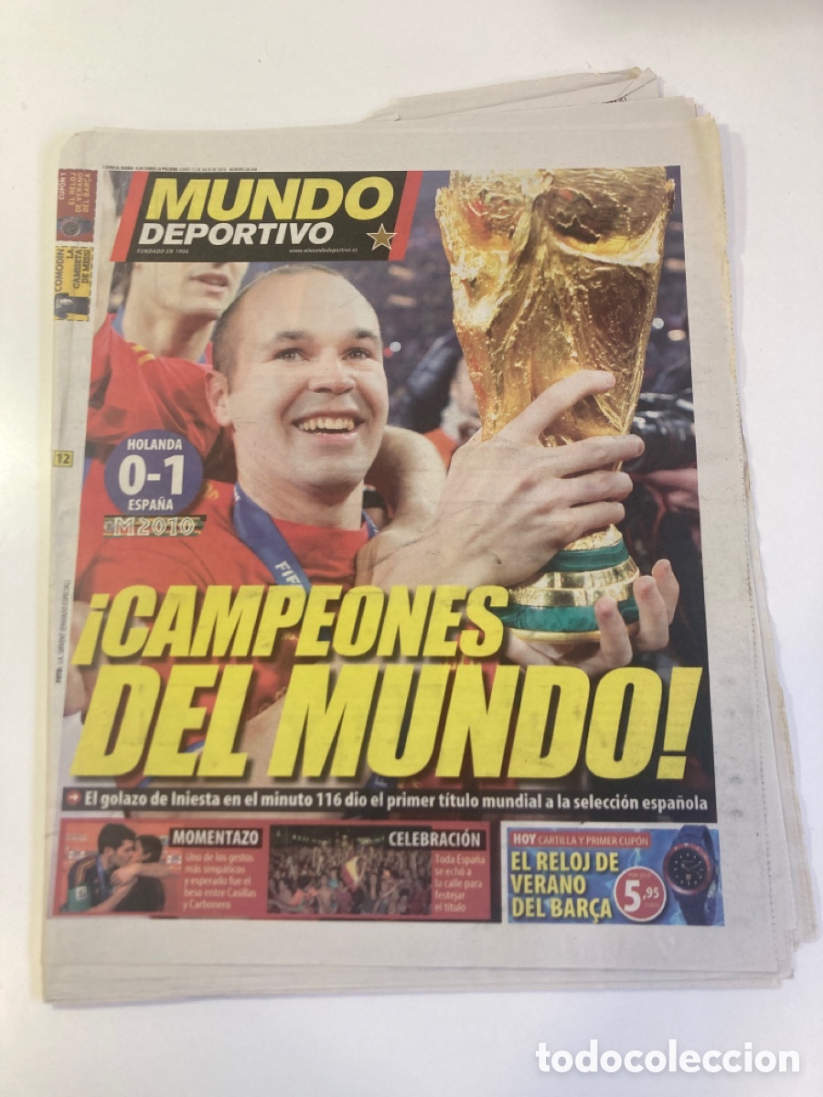 Sammelleidenschaft Sport: Peri&oacute;dico Mundo Deportivo. Espa&ntilde;a campeona del Mundo.