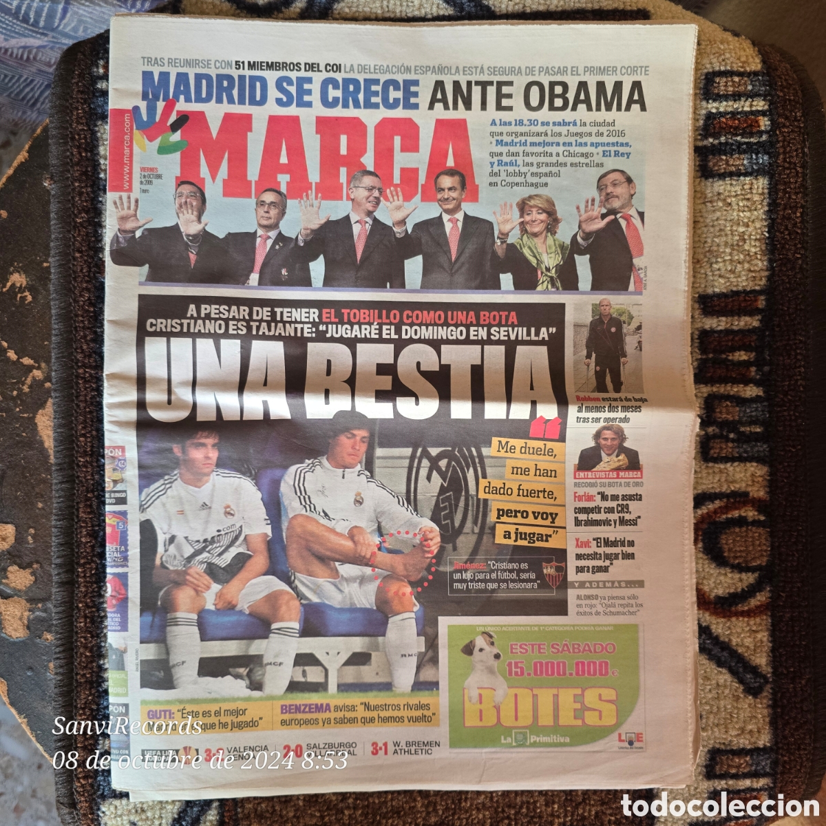 Coleccionismo deportivo: MARCA: UNA BESTIA (2 OCTUBRE 2009) - Foto 1