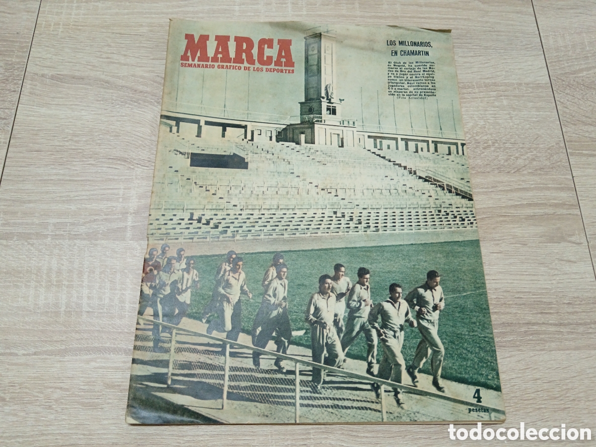 Collectionnisme sportif: MARCA N&deg; 486 (25/03/1952) AT MADRID HOMENAJE JUNCOSA JORNADA LIGA BODAS ORO R. MADRID