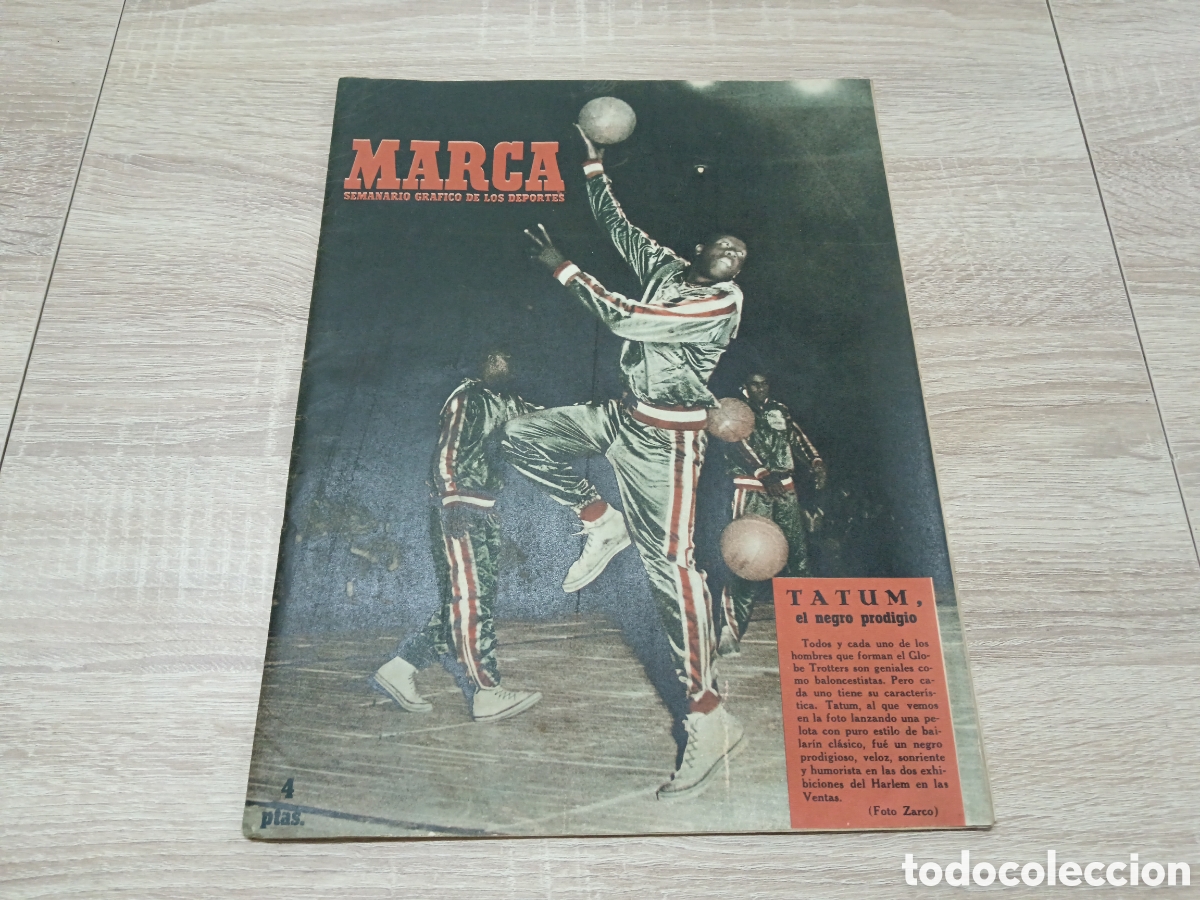 Sports collectibles: MARCA N&deg; 504 (29/07/1952) TATUM HARLEM GLOBE TROTTERS CELTICS ROCKETS HELSINKI OLIMPIADAS