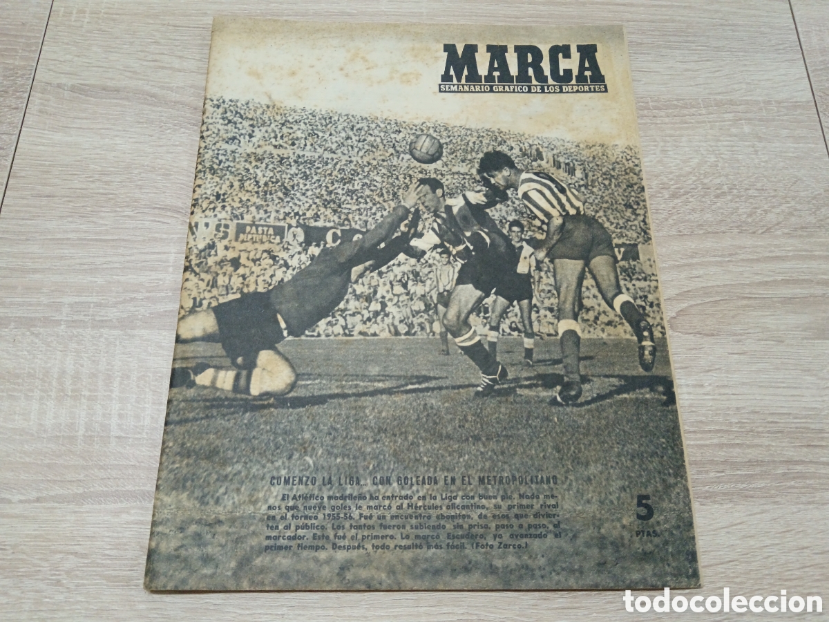 Sports collectibles: MARCA N&deg; 667 (13/09/1955)REAL MADRID SERVETTE COPA EUROPA JORNADA LIGA TIMONER CAMPEON MUNDO