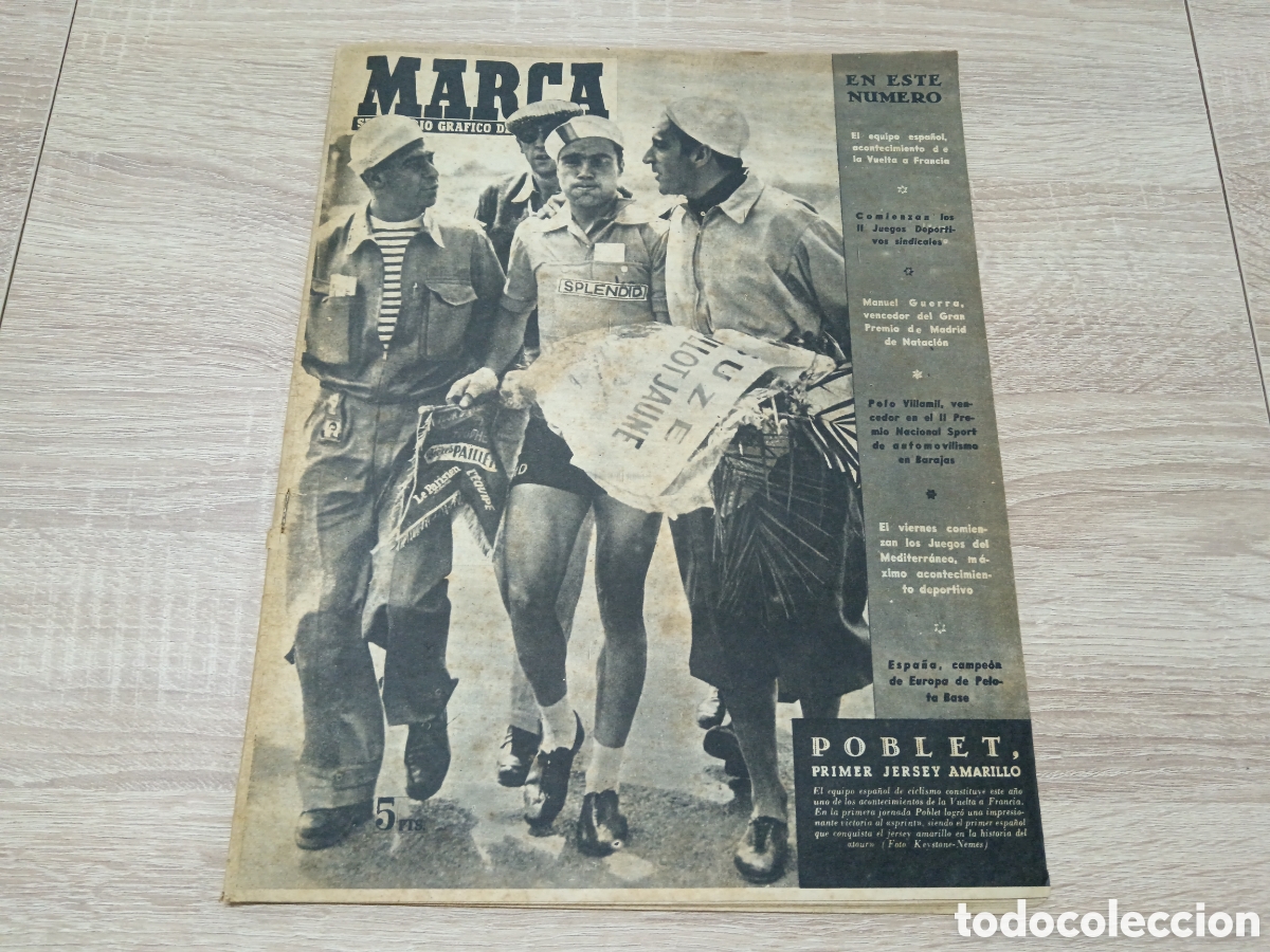 Sports collectibles: MARCA N&deg; 658 (12/07/1955) BODAS ORO DEL SEVILLA CF POBLET NATACION AUTOMVILISMO
