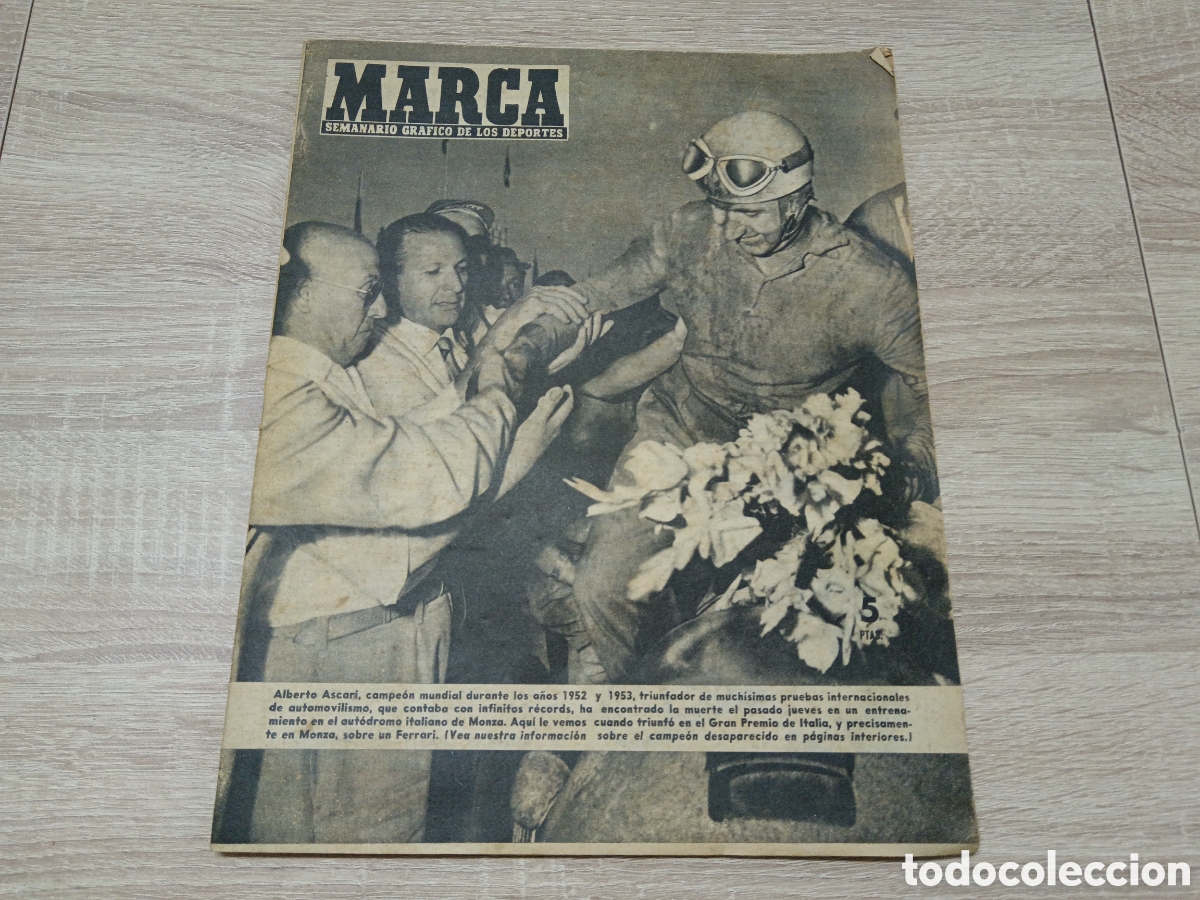 Collectionnisme sportif: MARCA N&ordm; 652 ( 31/05/1955 ) ASCARI MUERTE FORMULA 1 SEVILLA ATH BILBAO FINAL COPA