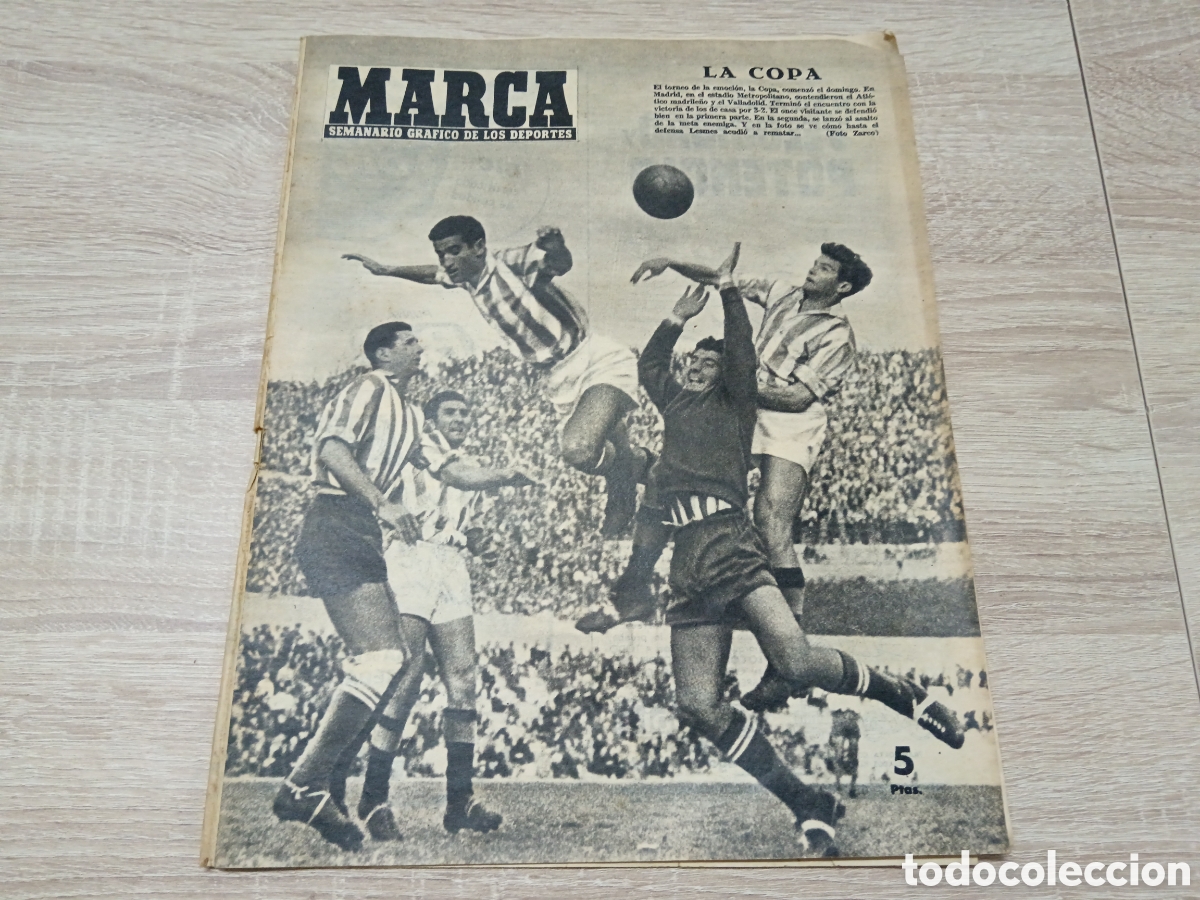 Collectionnisme sportif: MARCA N&ordm; 646 (19/04/1955 ) COPA GENERALISIMO R. MADRID v OPORTO RCD ESPA&Ntilde;OL REAL SOCIEDAD BODAS ORO
