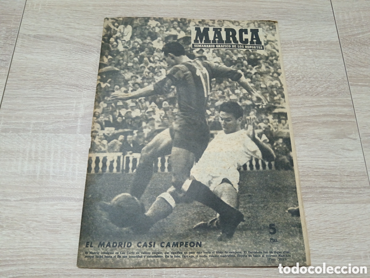 Sports collectibles: MARCA N&ordm; 640 (08/03/1955 ) COPA MEDITERRANEO FUTBOL JORNADA LIGA REAL MADRID v FC BARCELONA